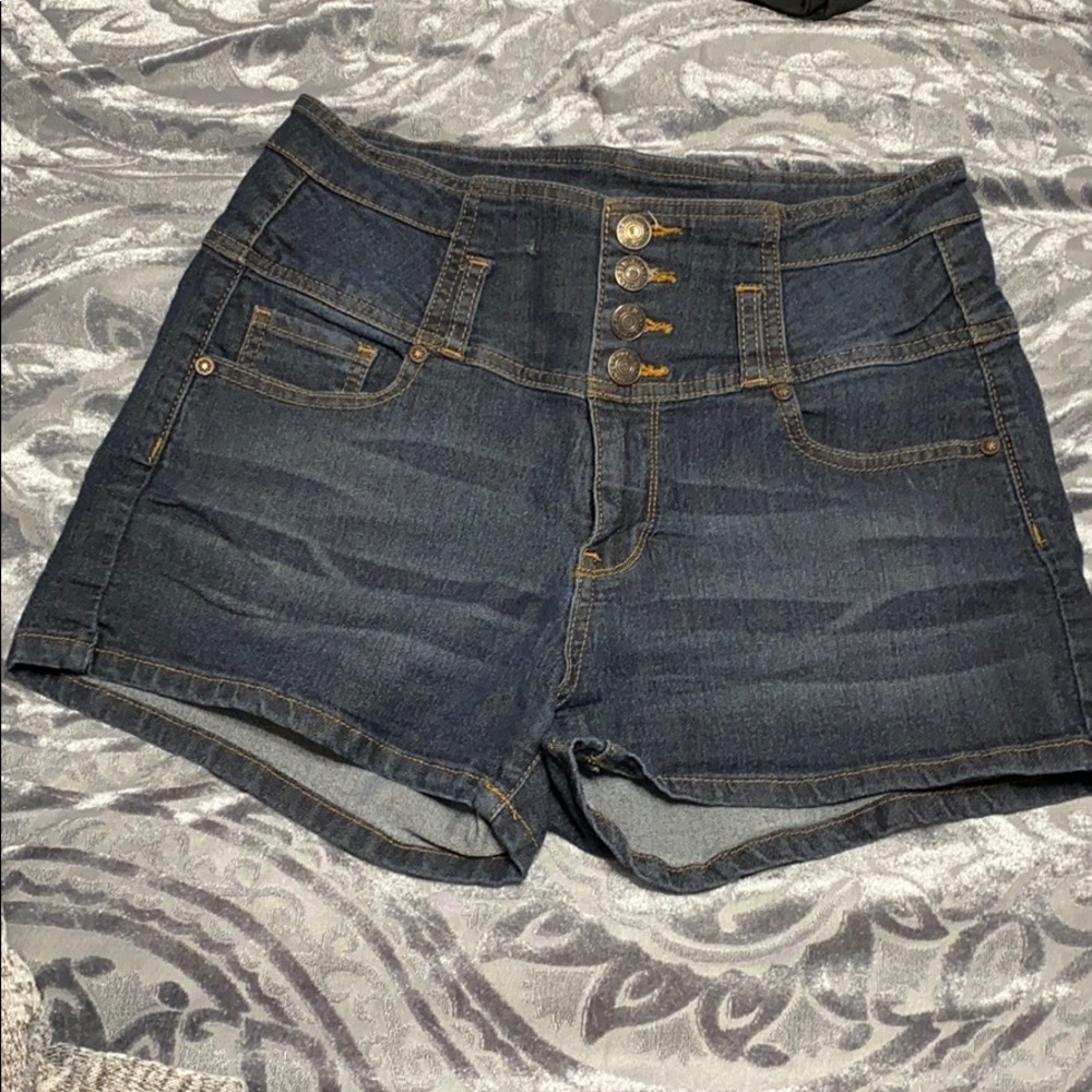 High waisted jean shorts
